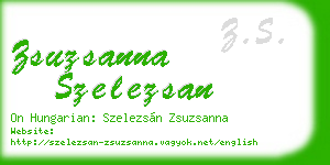 zsuzsanna szelezsan business card